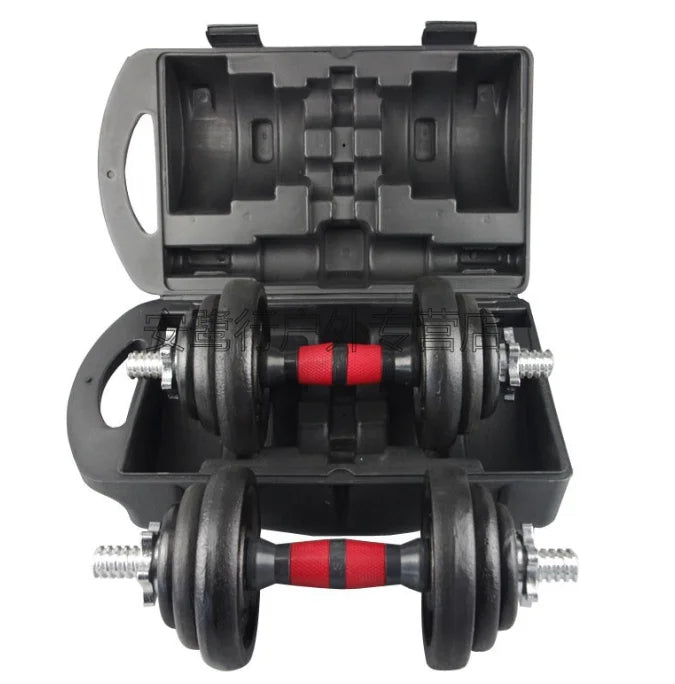 Rubber-coated adjustable dumbbells by Cito Thriven, 15kg to 50kg weight range, with black and silver handles and weight plates.
