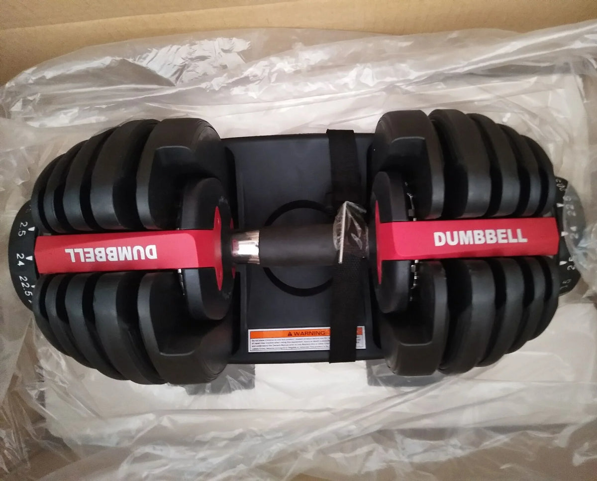 Cito Thriven adjustable dumbbell weight set with multiple plates and handles, suitable for strength training and home workouts.