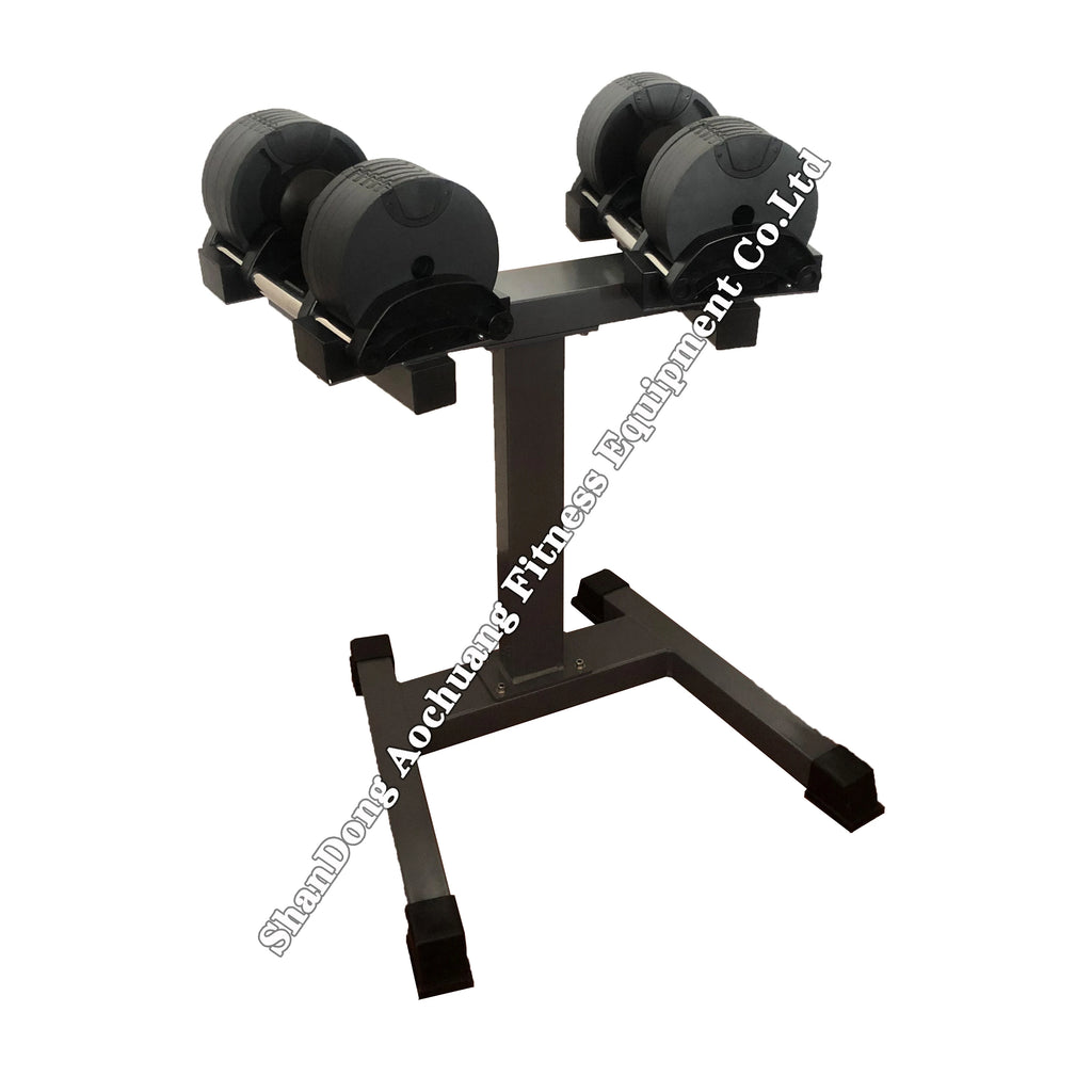 Cito Thriven cast iron adjustable dumbbell set with 20kg and 32kg weights, showing the sleek, black weight plates and handles.