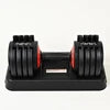 Cito Thriven adjustable dumbbell set with 25lb to 55lb weights, featuring black and chrome handles for versatile strength training.