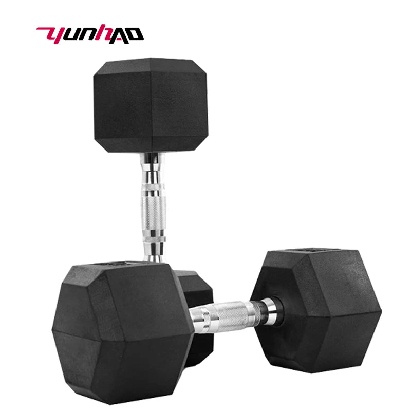 Cito Thriven Hex and neoprene dumbbells with black and green grips, suitable for strength training and fitness workouts.