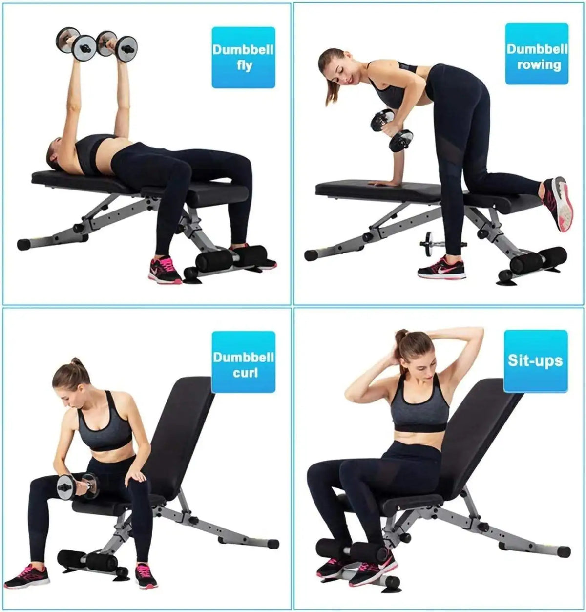 Cito Thriven folding weight bench with adjustable backrest for versatile strength training and fitness workouts.