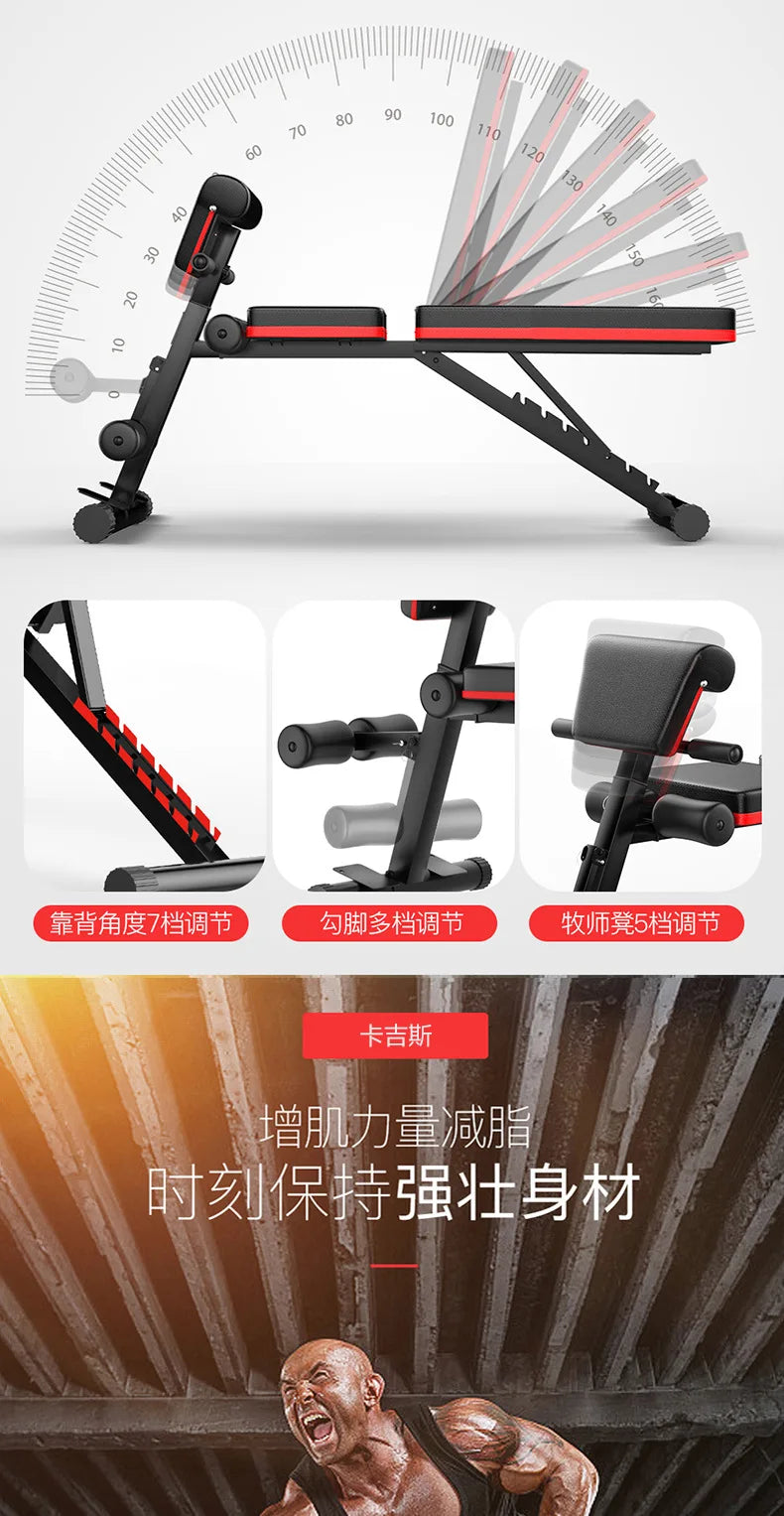 Cito Thriven Sit-Up & Bench Press Station with adjustable weight bench and padded supports for core workouts and strength training.