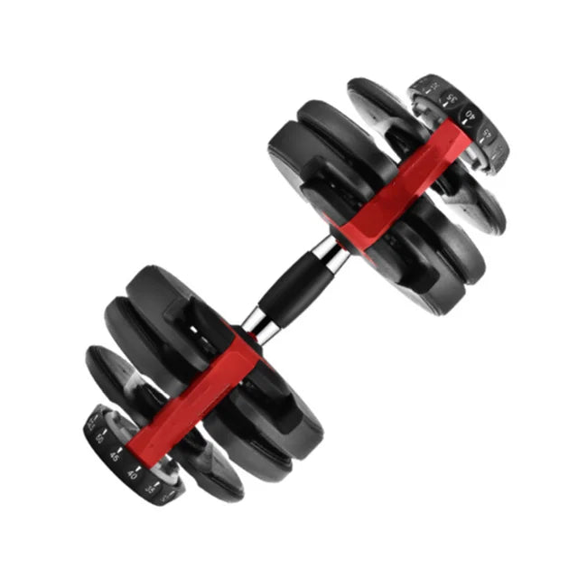 Cito Thriven portable adjustable dumbbells spanning 24kg to 40kg, featuring a compact design and adjustable weight plates.