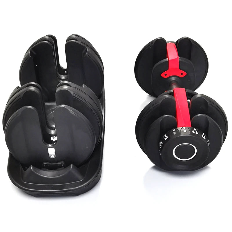 Cito Thriven adjustable dumbbell weighing 24kg (52.5lb) with a sleek black design, suitable for strength training and home workouts.