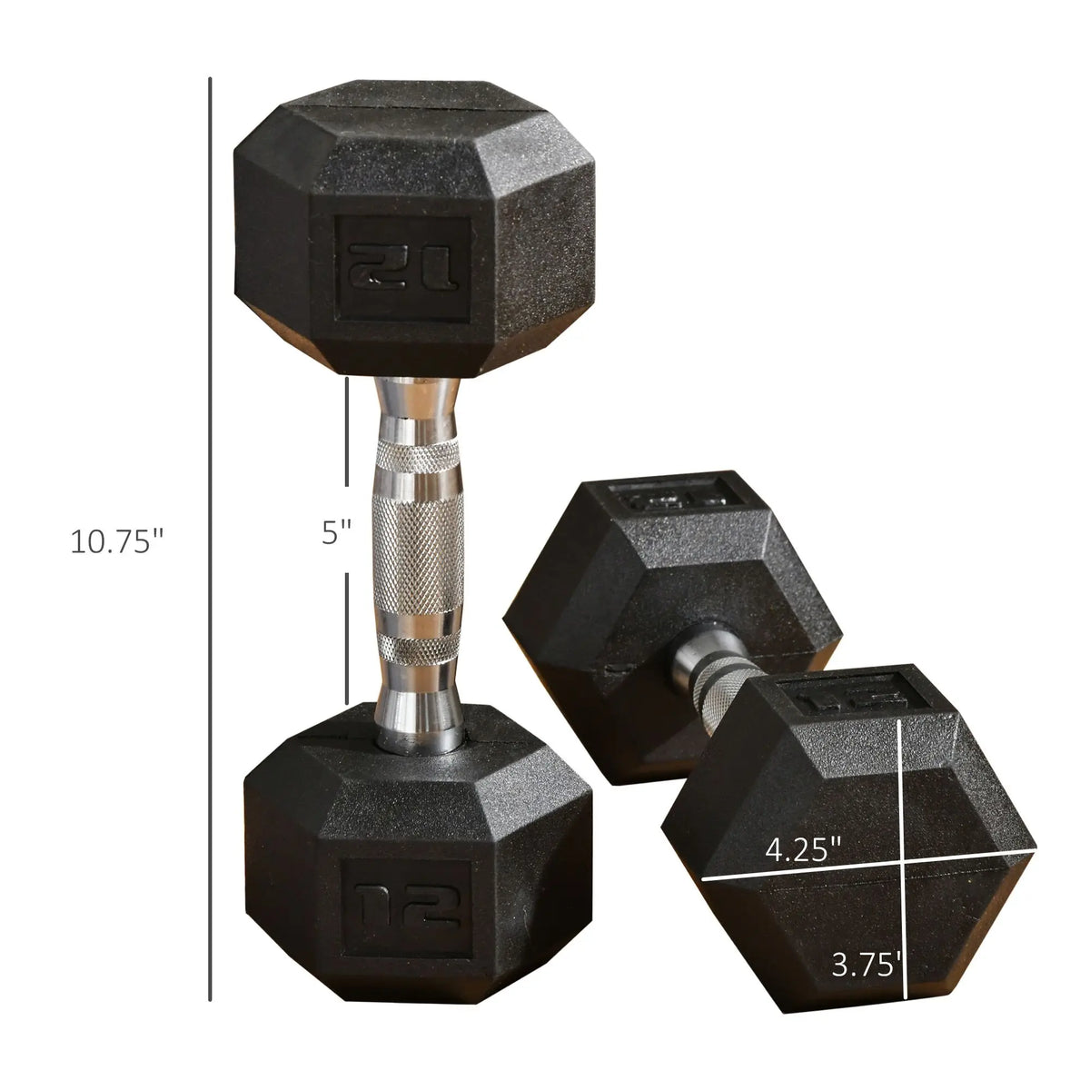 Set of Cito Thriven hexagonal cast iron dumbbells ranging from 5kg to 50kg, shown stacked with textured black finish