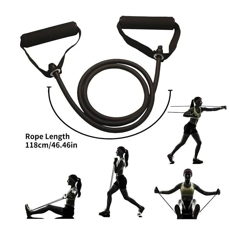Cito Thriven resistance bands with handles for resistance training, showing the colorful elastic bands and ergonomic handles.