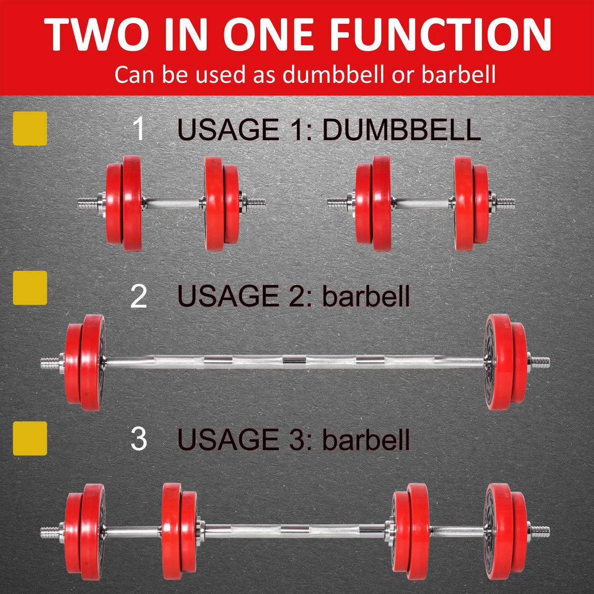 Cito Thriven 44lb convertible dumbbell set with adjustable weights and black handles, suitable for strength training.