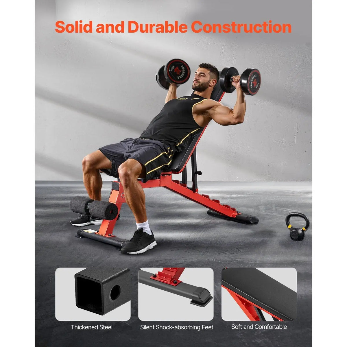 Cito Thriven adjustable sit-up and weight bench with padded seat and backrest for versatile home gym workouts.