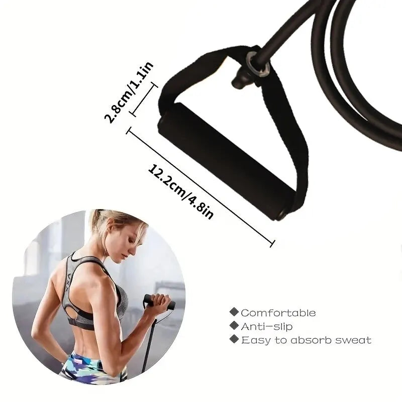 Cito Thriven resistance bands with handles for resistance training, shown coiled with handles attached for versatile workouts.