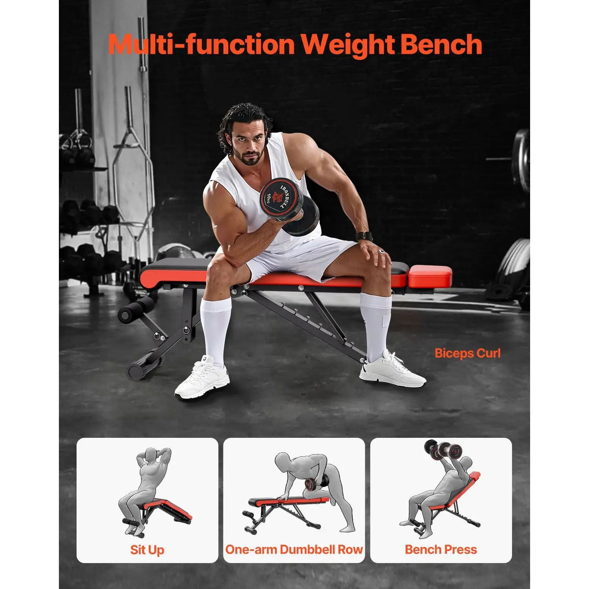 Cito Thriven adjustable weight bench with padded seat and backrest, suitable for strength training and home gym workouts.